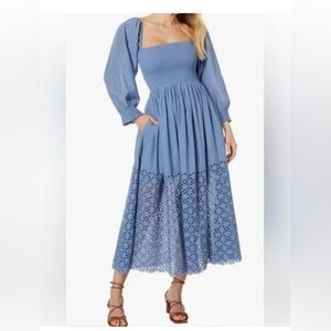 Free People Perfect Storm Midi Dress with Eyelet Detail